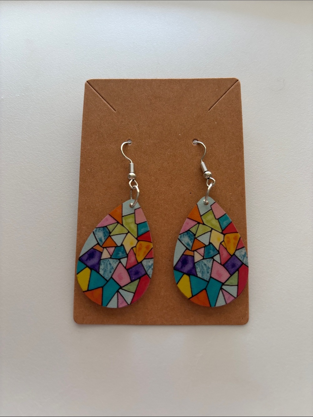 Fashion Jewelry Multicolor Mosaic Teardrop Earrings